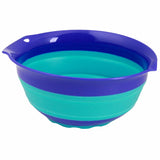 3Qt collapsible bowl with non-slip base, ideal for cooking and easy storage; dishwasher safe, great for small kitchens.