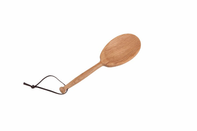 Set of three large oak spoons, 250mm, versatile for stirring and serving, crafted for quality and durability.