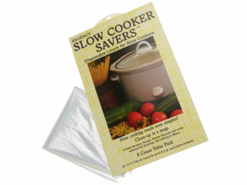 Disposable slow cooker liners for easy clean-up, perfect for 6.5-quart cookers, pack of 3, BPA-free.