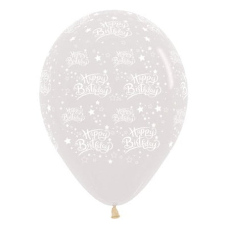 30cm crystal clear jewel balloons with star design, perfect for elegant birthday celebrations, pack of 25.