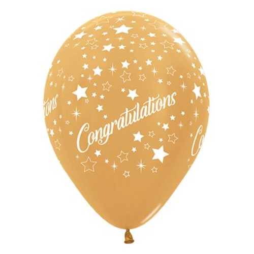 Gold metallic star-shaped balloons, 30cm, pack of 6, perfect for celebrations and graduations, adding glamour and joy.