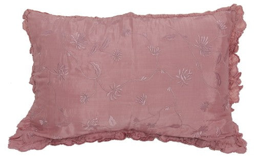 Frill Pink Pillow featuring elegant frilled edges, perfect for adding charm and comfort to any living space.
