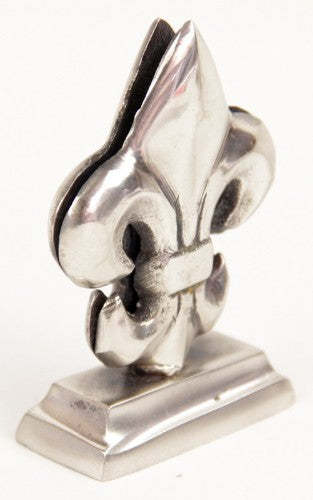 Elegant nickel plated brass card holders with unique lily design, ideal for organizing business and personal cards.