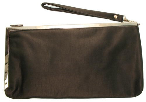 Elegant evening bag with a sleek silhouette, perfect for formal events and designed for essentials like phone and wallet.