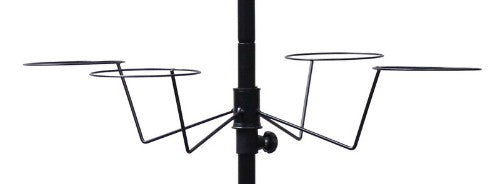 Additional hat level in black with four rings for organizing and displaying various hat types stylishly.
