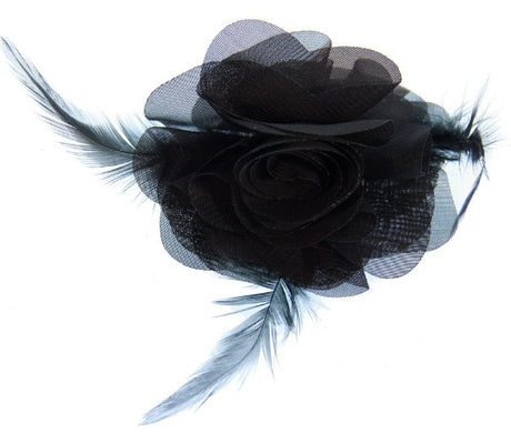 Elegant black fascinator with intricate details, perfect for weddings and special occasions, adds sophistication to any outfit.