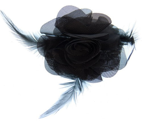 Elegant black fascinator with intricate details, perfect for weddings and special occasions, adds sophistication to any outfit.