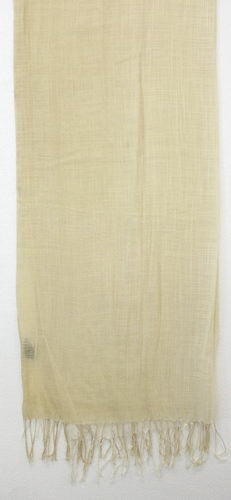 Cream Viscose/Linen scarf, lightweight and elegant, perfect for layering and enhancing any outfit with comfort and style.