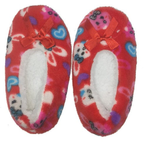 Kids' large red bunny slippers with soft fleece lining for warmth and comfort, perfect for ages 6-7.