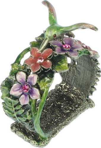 Flowers Tin Napkin Holder featuring a charming floral design, perfect for organizing napkins and enhancing dining decor.