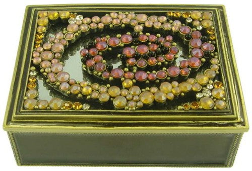 Elegant topaz decorative box with a spiral design, perfect for storing jewelry and adding charm to any decor.
