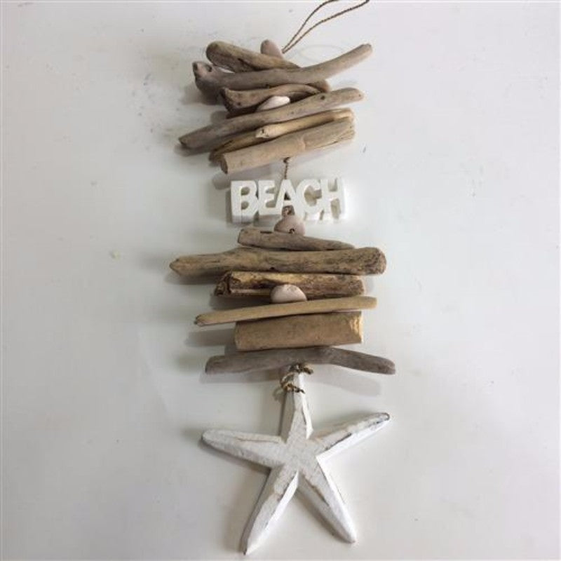 Decorative 40cm driftwood piece with whitewash finish, embodying coastal charm and modern elegance for serene home decor.