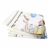 Whimsical Mr Town Talk Juggling Tea Towel set of three, made from 100% cotton, perfect for drying dishes with humor.