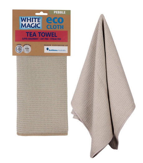 High-performance Pebble Tea Towel, eco-friendly, quick-drying, lint-free, with reinforced stitching for durability.