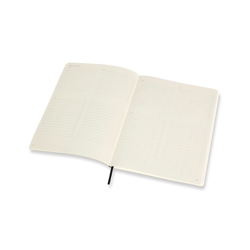 Moleskine Pro XL Black Soft Cover notebook with durable design, spacious pages, and secure closure for notes and sketches.