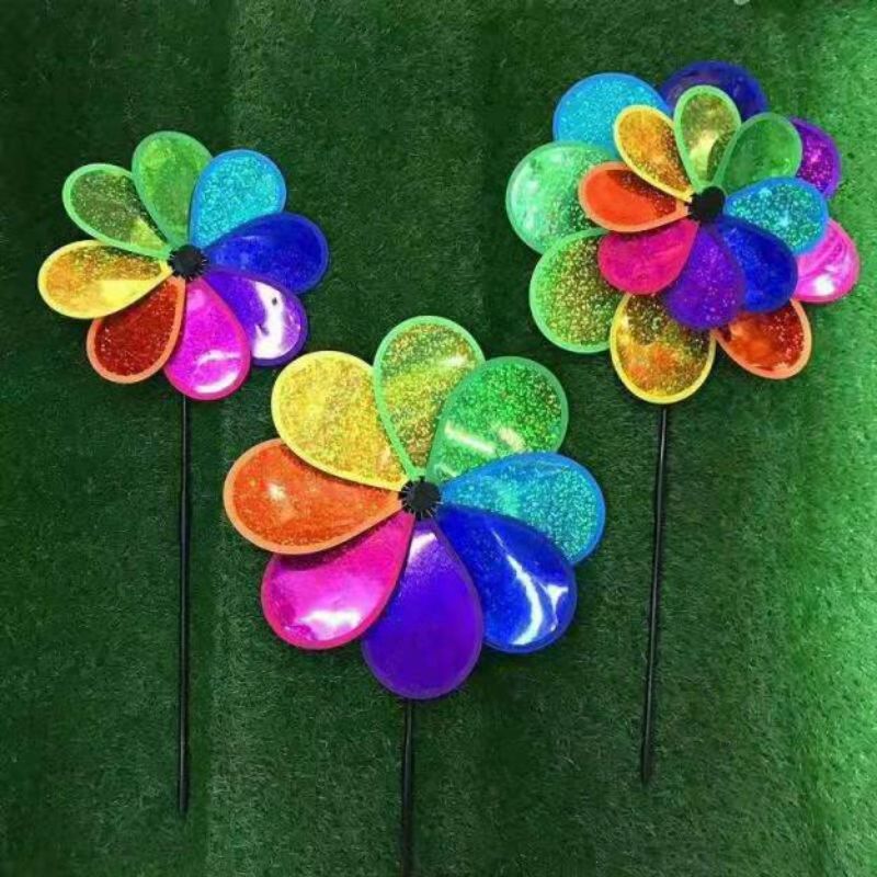 Set of 3 vibrant 38CM pinwheels, perfect for festive decorations and outdoor fun at parties and celebrations.
