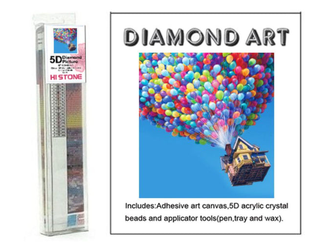 Colorful diamond art kit featuring a 50cm design with vibrant resin rhinestones for creative and relaxing crafting.
