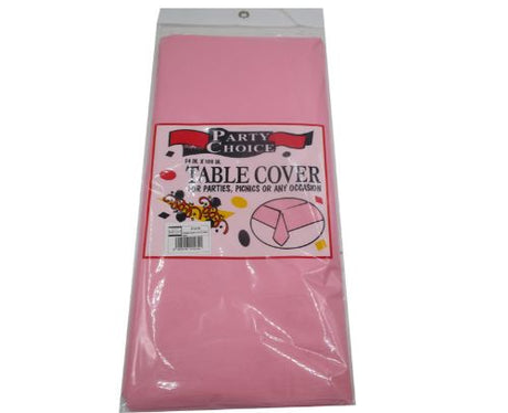 Set of 6 pink tablecloths, 1.37m x 2.74m, durable, stain-resistant, perfect for all occasions and easy to care for.