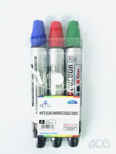 Vibrant double-ended whiteboard markers in assorted colors for precision writing and bold strokes, ideal for all creative needs.