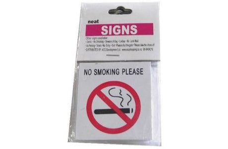 Compact 5.5cm No Smoking sign for clear communication in smoke-free environments, ideal for homes and businesses.