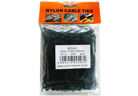 Durable black cable ties, 10cm long, 900 pieces total, perfect for organizing cables and wires in home or office projects.