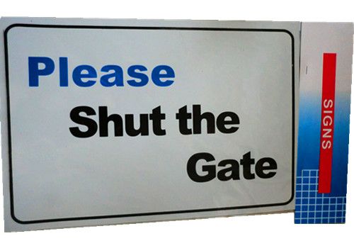 Sign - Please Shut The Gate 30cm (Set Of 3)