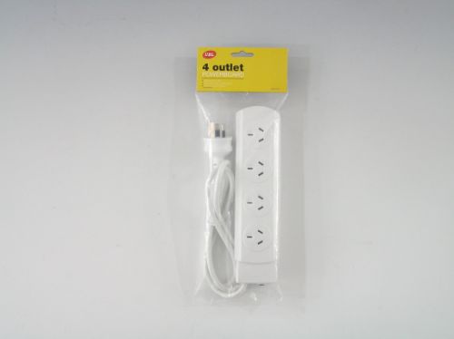 Powerboard with 1m cable, multiple sockets for device charging, compact design for home and office use.