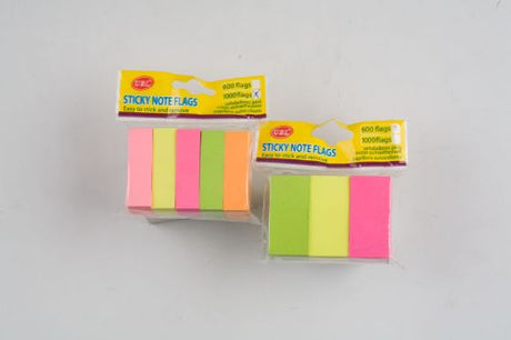 Vibrant assorted flouro sticky note flags for easy organization and highlighting in home, office, or academic settings.