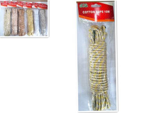 Assorted set of 6 vibrant 10m cotton ropes, ideal for DIY, crafting, macrame, and home decor projects.