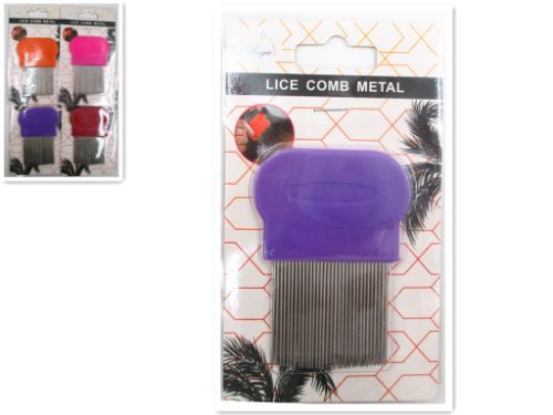 Set of 4 metal lice combs for effective lice and nit removal, designed for durability and easy cleaning.