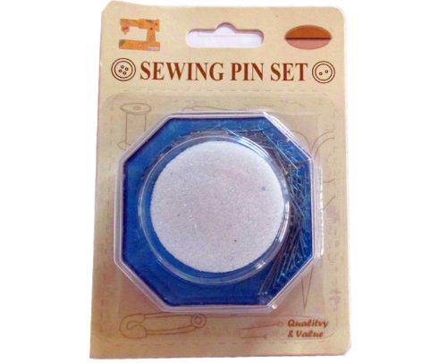 Colorful Sewing Pin Set with durable, sharp pins for precise sewing on various fabrics, stored in a compact case.