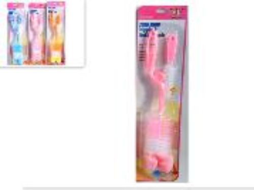 Set of 3 assorted bottle brushes with soft bristles for effective cleaning of bottles, jars, and vases without scratching.