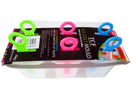 Set of 3 iceblock moulds for making 18 homemade ice pops, made of BPA-free silicone for easy release. Perfect for summer treats.