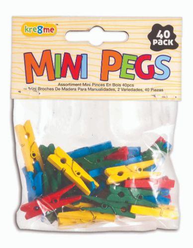 Vibrant mini craft pegs (120pcs) for DIY projects, scrapbooking, and creative activities in various colors.