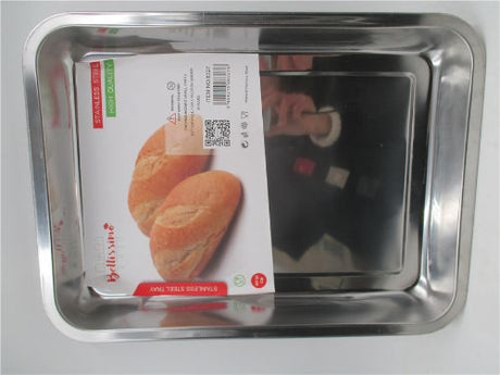 Elegant 40cm stainless steel tray, perfect for serving appetizers and drinks with a stylish and modern finish.