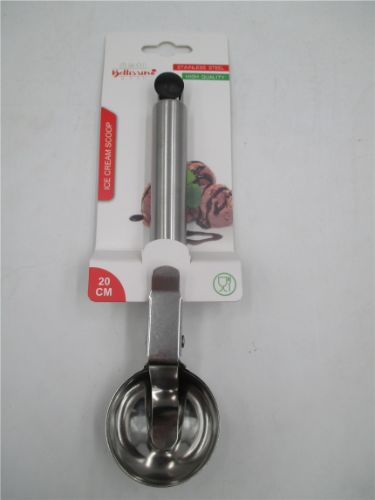 Premium 20.7cm stainless steel ice cream scoop with ergonomic handle for easy serving of desserts.