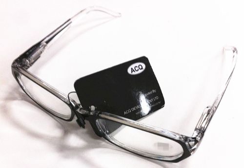 Black plastic reading glasses with +4.00 magnification, lightweight and stylish for clear vision in close-up activities.