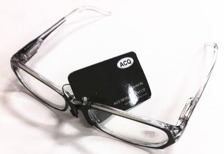 Black plastic reading glasses with +4.00 magnification, lightweight and stylish for clear vision in close-up activities.