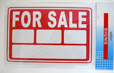 Vibrant 30cm "For Sale" sign, durable for outdoor use, perfect for attracting potential buyers to your property.