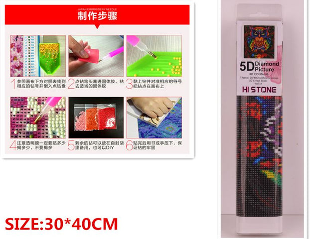 5D diamond art kit featuring three enchanting owl designs on 30x40cm canvas with vibrant crystal beads for creative crafting.