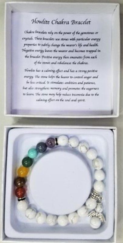 Howlite bracelet with calming properties, featuring unique soft white and gray beads, perfect for mindfulness and daily wear.