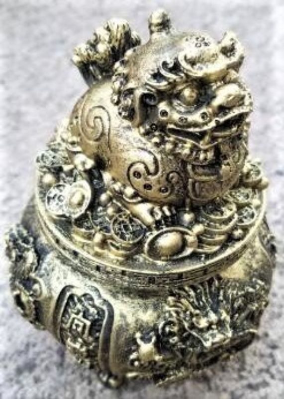 Ornamnet - Feng Shui Lion Trinket Box (12cm)