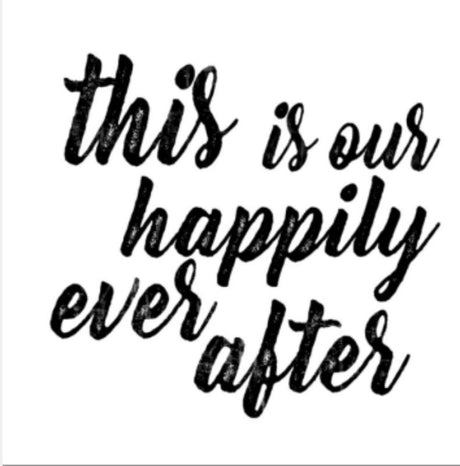 Elegant 40x40cm MDF wall art featuring "Happily Ever After," perfect for enhancing any living space with love-themed decor.