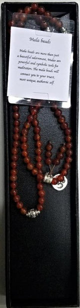 70cm Carnelian Mala Necklace featuring hand-selected beads for meditation and stylish spiritual support.