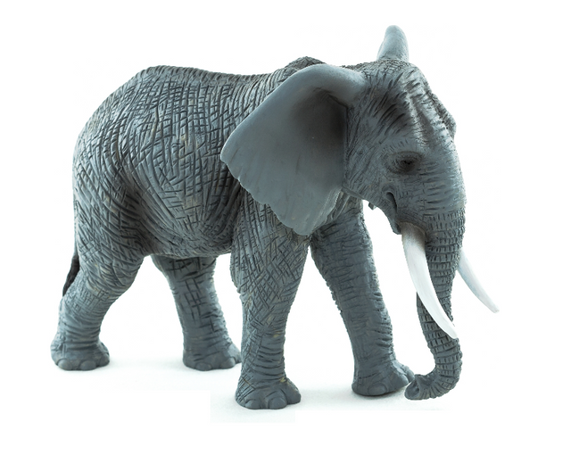 Realistic African Elephant figurine from Animal Planet, crafted from non-toxic PVC, perfect for collectors and kids aged 3+.