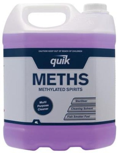 Quik 4L Methylated Spirits Chemicals - Pack of 4