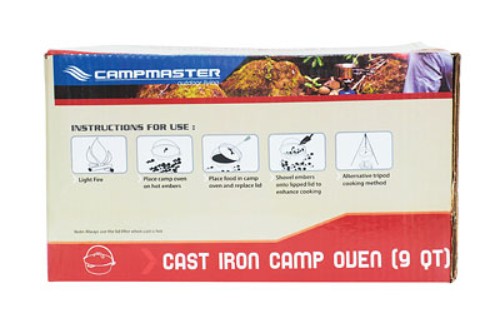 Campmaster 7.5L Dutch Cast Iron Lip Type Camp Oven