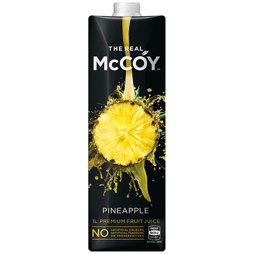 McCoy Pineapple Fruit Juice 1000ml, a refreshing, preservative-free drink rich in Vitamin C for tropical hydration.