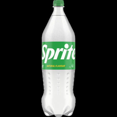 Sprite Natural Flavour Soft Drink 1.5L bottle, featuring a crisp lemon-lime taste, perfect for refreshing thirst and gatherings.