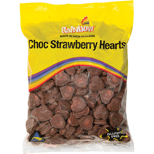 Colorful heart-shaped chocolates in a 1kg bag, perfect for celebrations, with a crunchy candy shell and creamy chocolate inside.